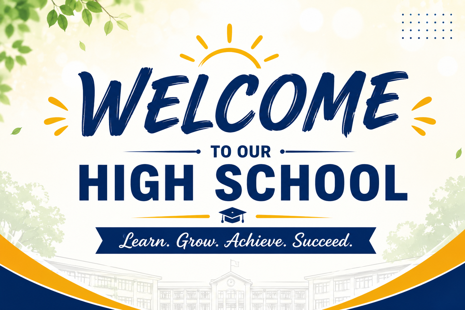 Warm school welcome poster design